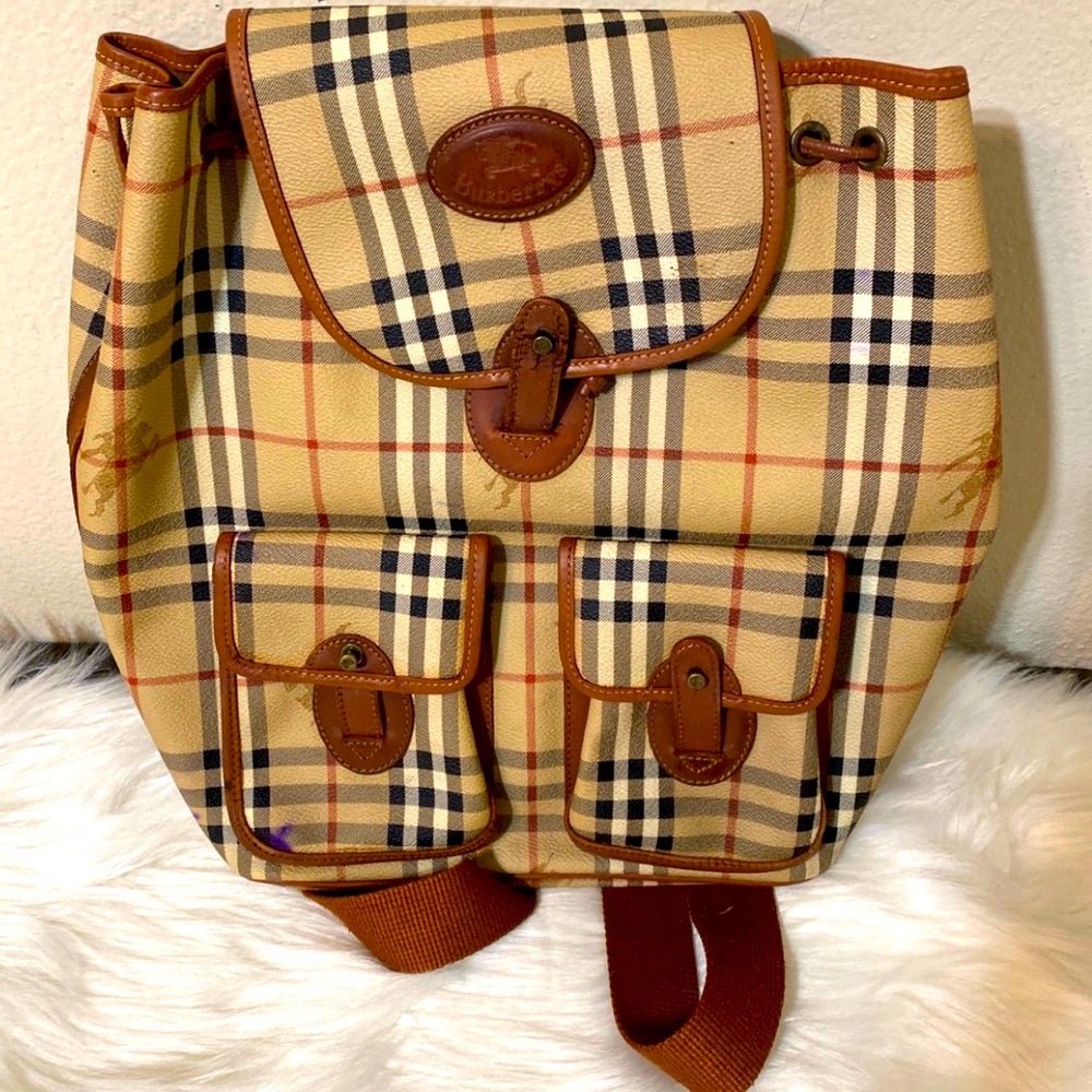 Burberry Leather HouseCheck Haymarket Vintage BackPack